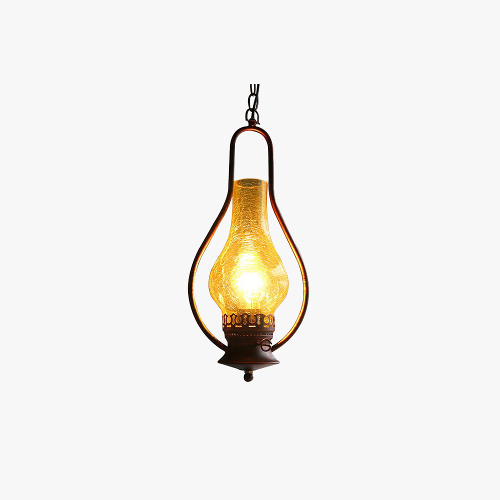 Alessio Rustic Vintage Kerosene LED Pendant Light - Lumpaz