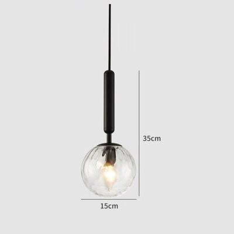 Valentina Modern Glass Ball Pendant Light, White/Clear - Lumpaz