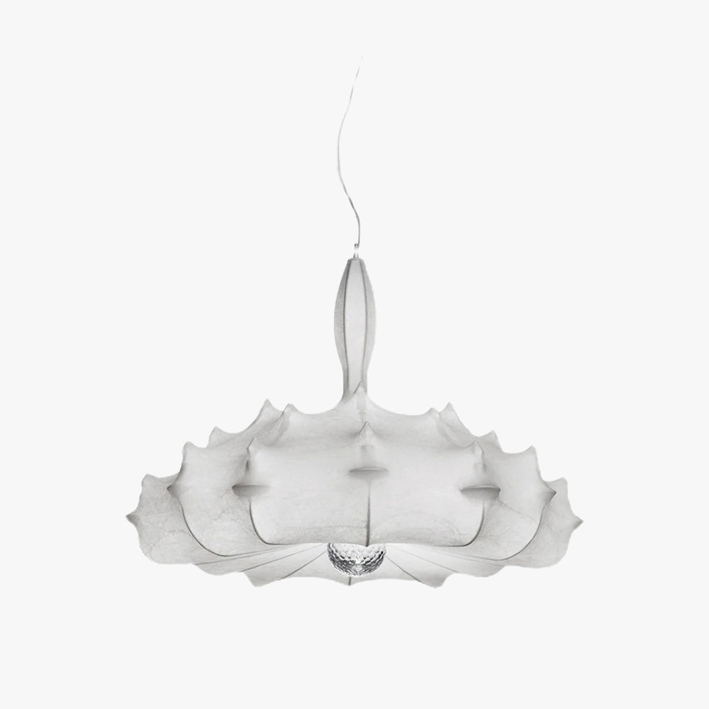 Renée Modern Artificial Silk/Metal Pendant Light,  White - Lumpaz