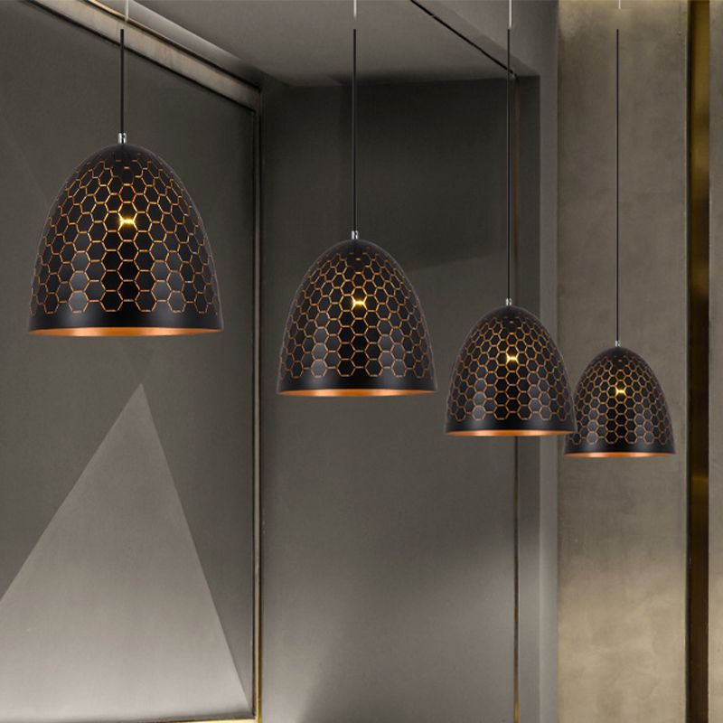 Nazifa Modern Dome Metal Black Pendant Light - Lumpaz