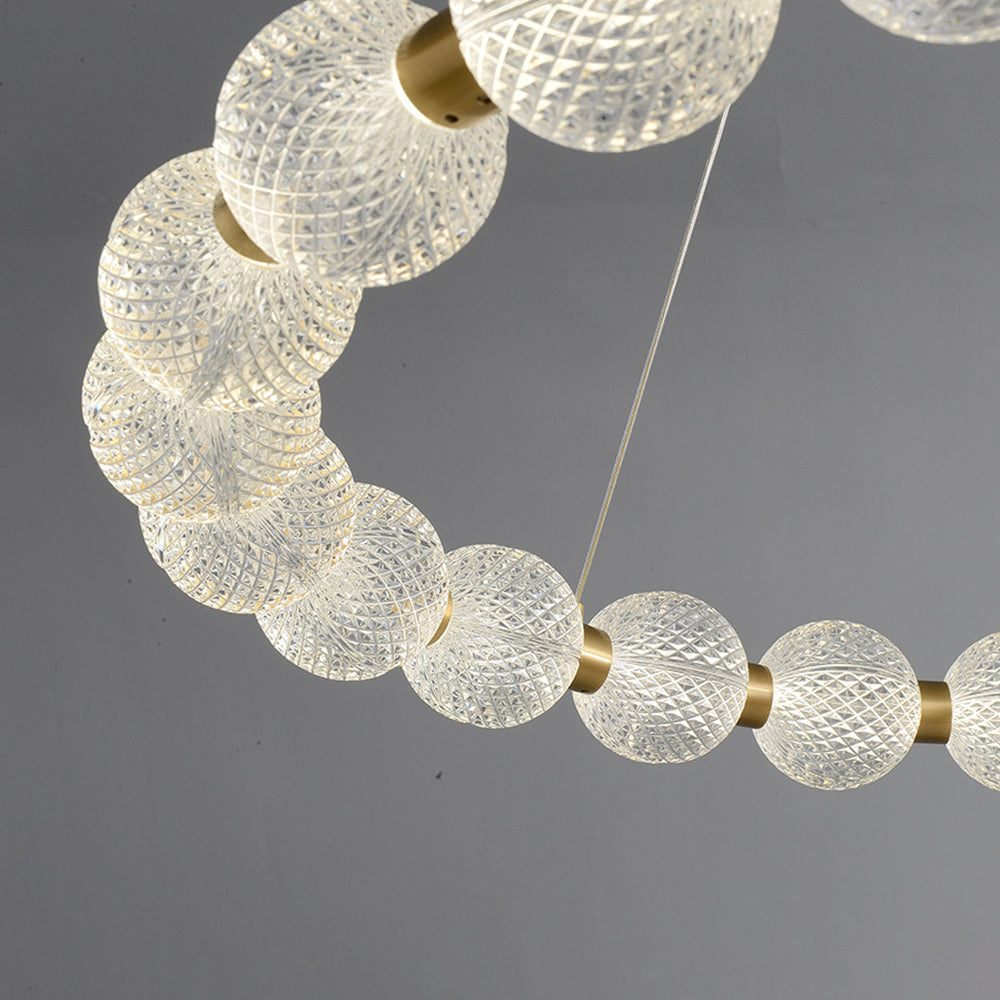 Marilyn Design Ring Metal Pendant Light, Gold, Aluminium/Acrylic - Lumpaz