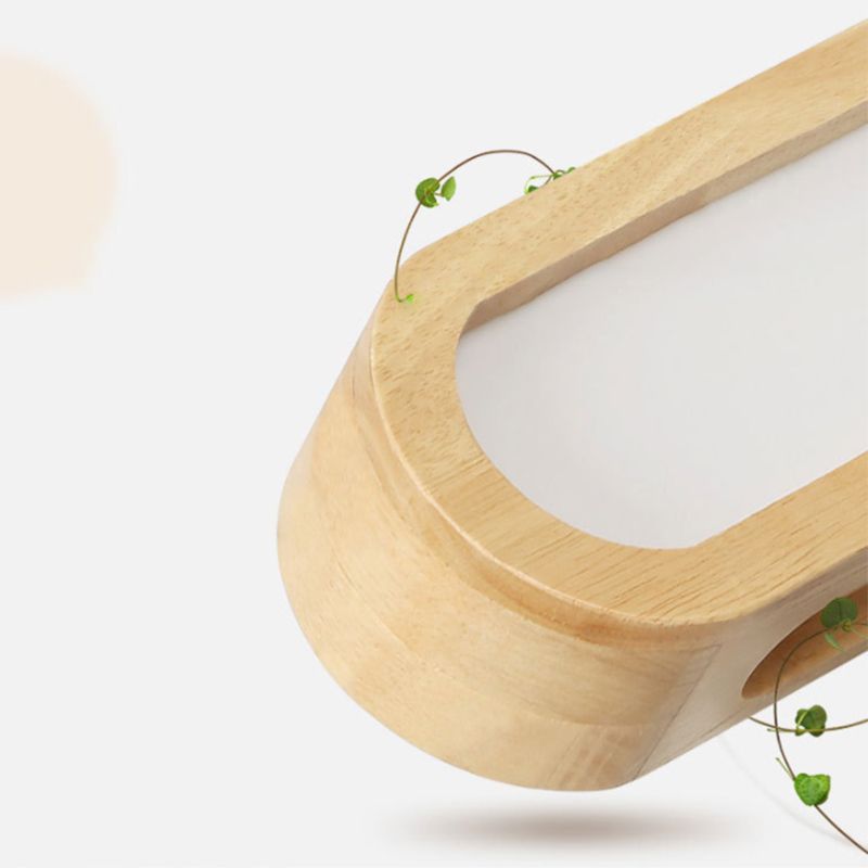 Ozawa Rectangular Wooden Energy Saving Oblong Wall Lamp - Lumpaz