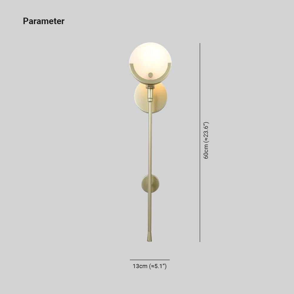 Valentina Modern Ball Metal/Dolomite LED Wall Lamp, Gold - Lumpaz