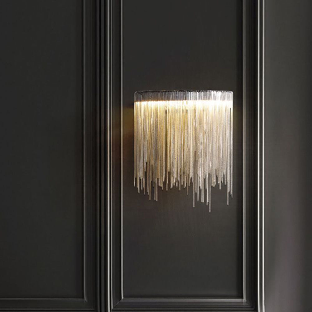Colon Wall Lamp Decorative/Modern, Tassel Chain, Silver, Living Room - Lumpaz