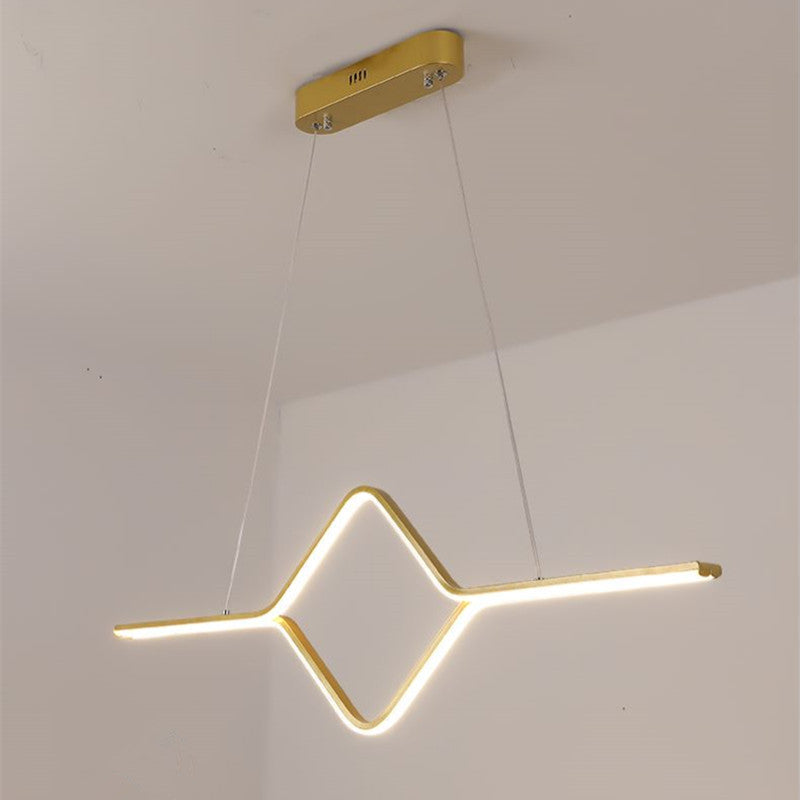Bouvet Modern Linear Square Pendant Light, , Gold/Black - Lumpaz