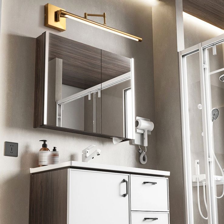 Edge Modern Adjustable Mirror Front Vanity Metal Acrylic LED Wall Lamp - Lumpaz