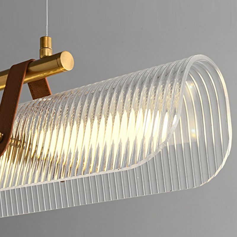 Edge Pendant Light Linear Modern, Acrylic/Metal, Black/Gold, Study - Lumpaz