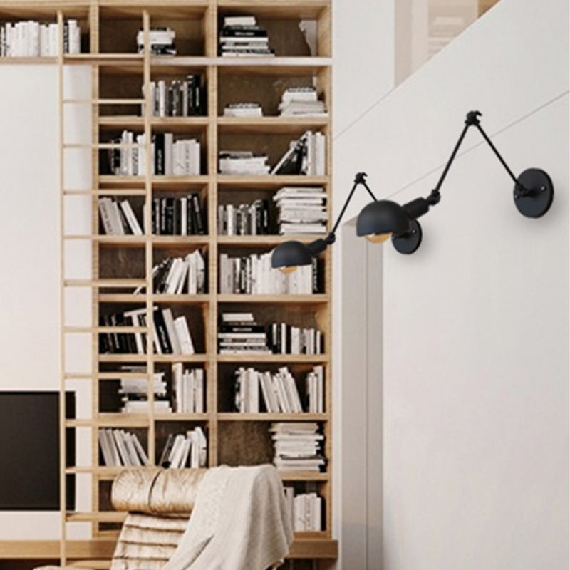 Brady Minimalist Adjustable Wall Lamp, Metal, Black, Bedroom - Lumpaz