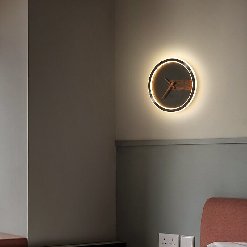 Nielsen Modern Clock Design Wall Lamp, 3 Color - Lumpaz