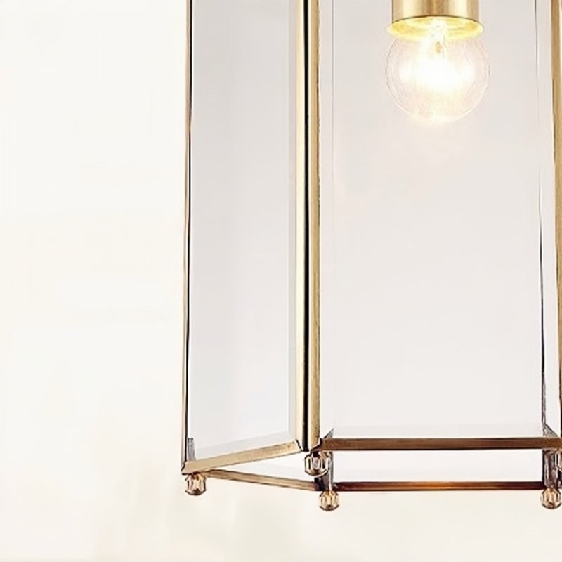 Sanna Brass Clear Glass Pendant Light, 7.8" - Lumpaz