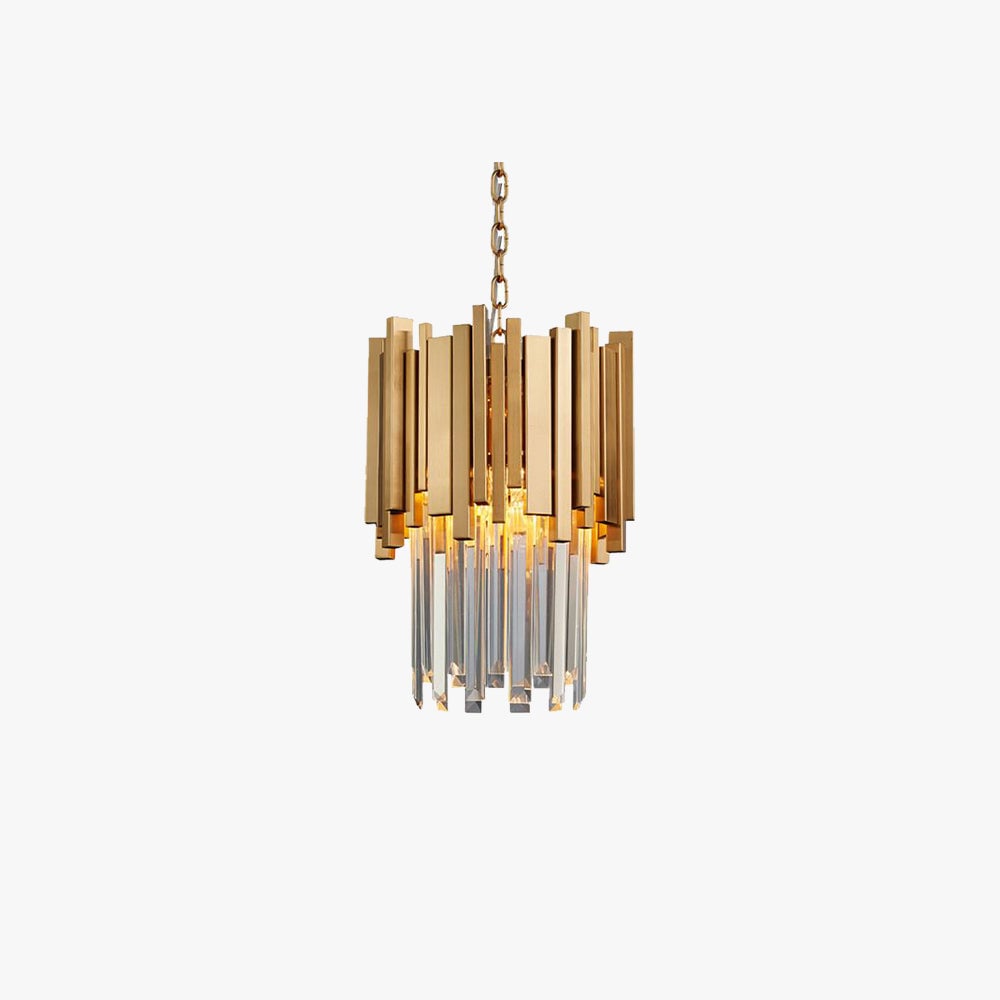 Kristy Modern Crystal Pendant Light, Gold & Chrome Living Room - Lumpaz