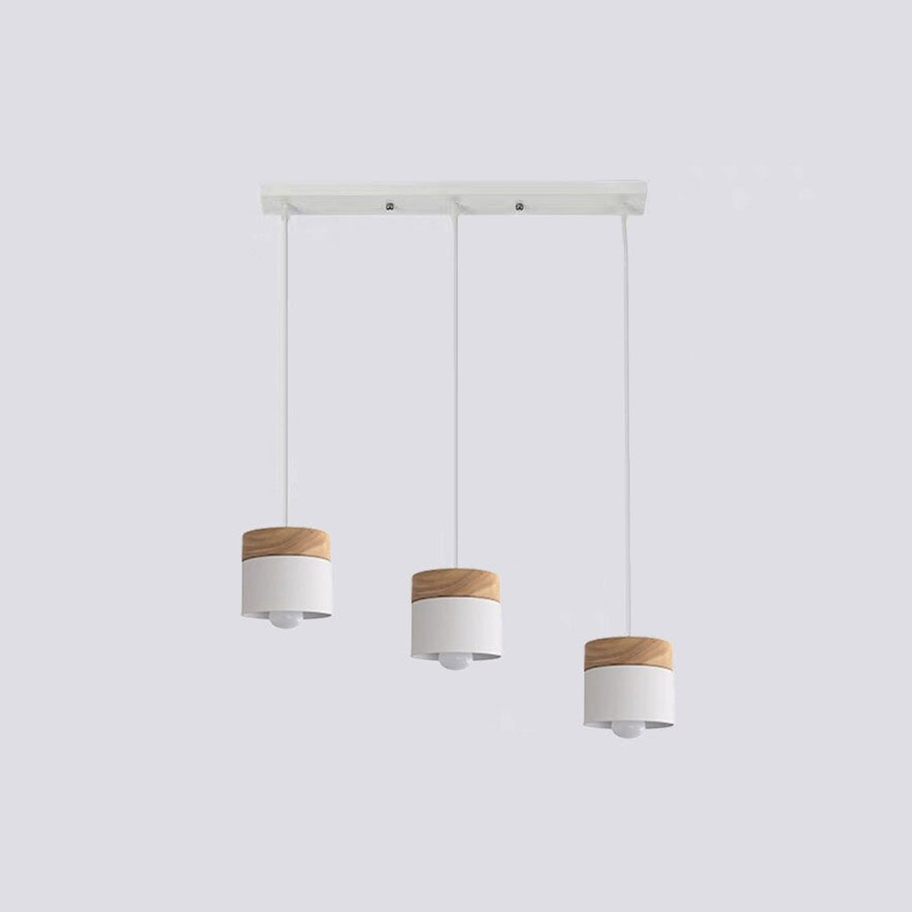 Morandi Modern Can Shape Metal/Wood Pendant Light - Lumpaz