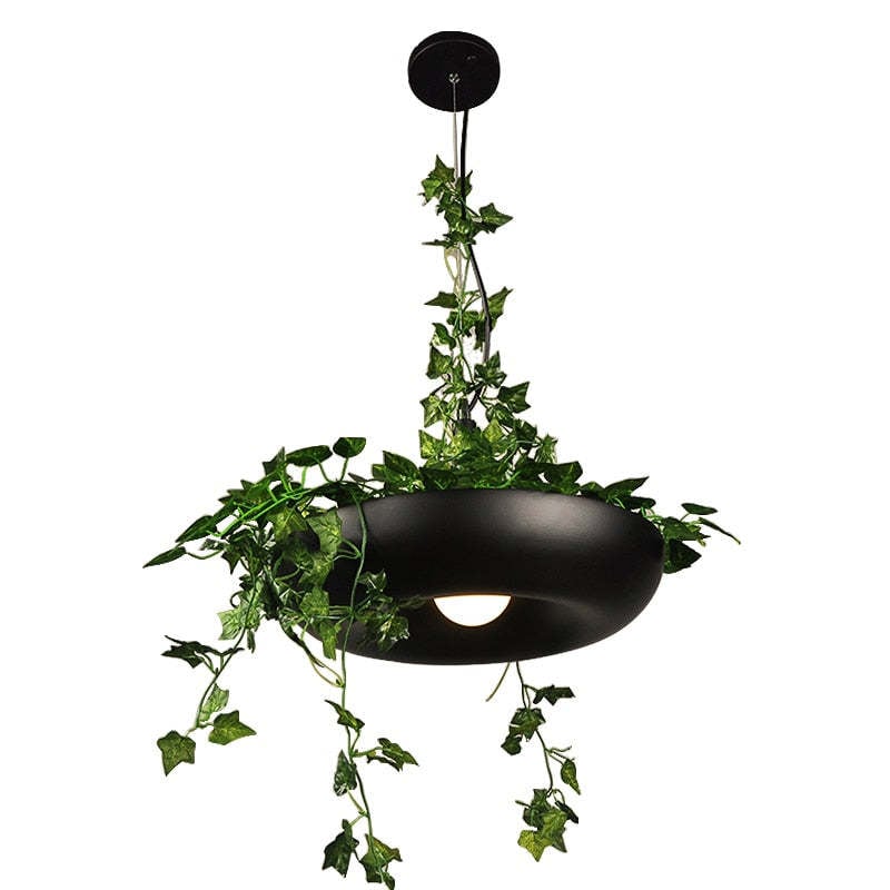 Nest Pendant Light Modern, Metal, Black/Green/White, Living Room - Lumpaz