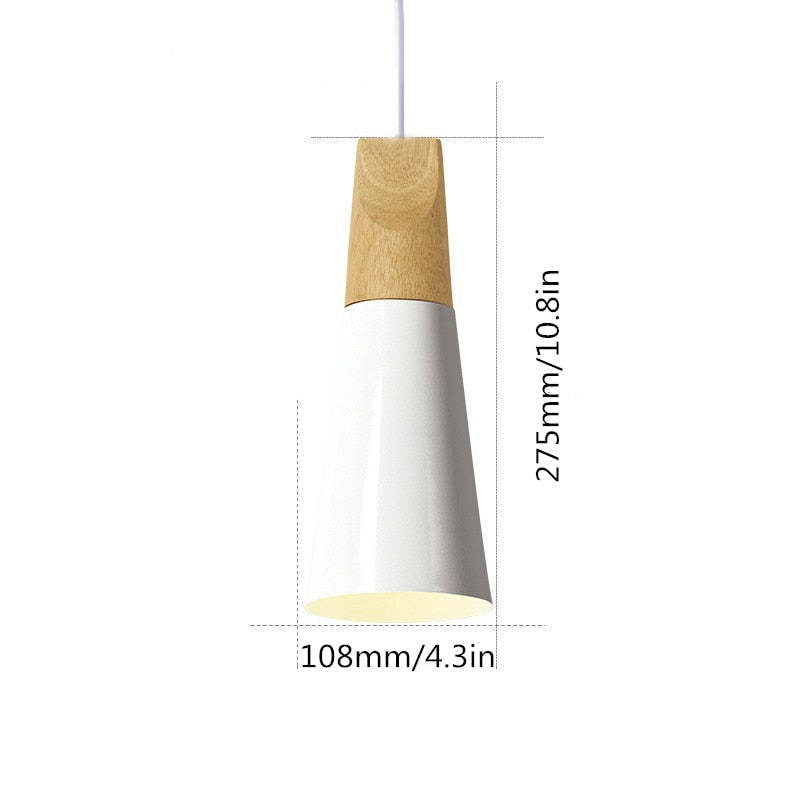 Morandi Multi-Shaped Wood And Metal Pendant Light, 6 Colors - Lumpaz