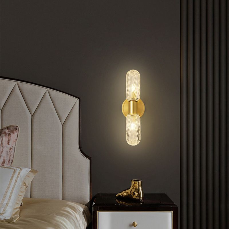 Hailie Luxury Globe Glass Vanity Wall Lamp, 2 Light, Bedroom - Lumpaz