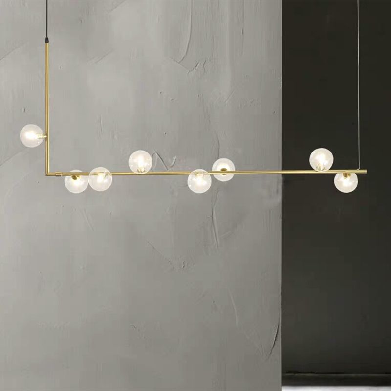 Valentina Minimalist Linear Pendant Light, Black & Gold, 6/8 Heads - Lumpaz