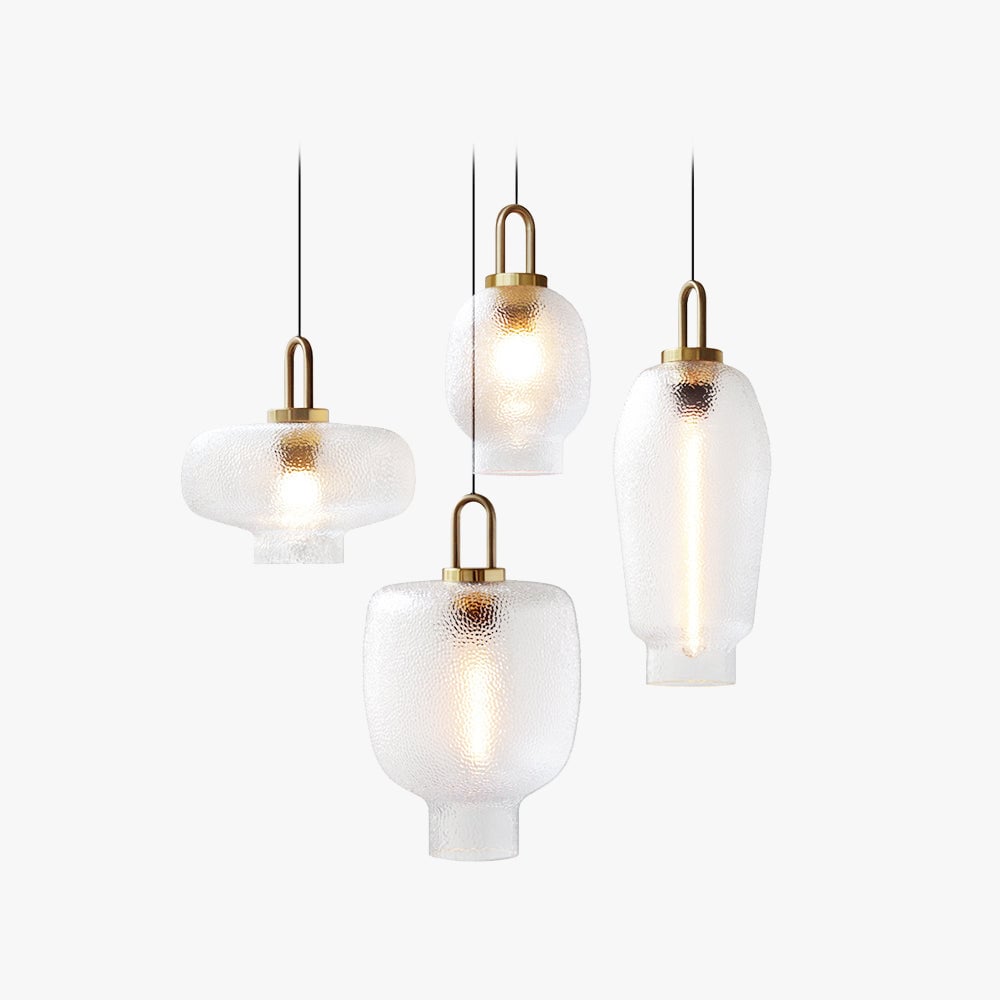 Hailie Minimalist Blown Frosted Glass Pendant Light, Gold - Lumpaz