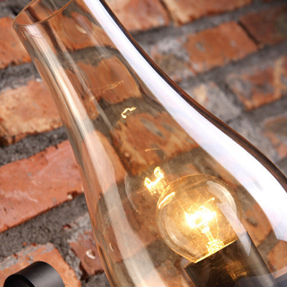 Alessio Vintage Candle Wood Metal Wall Lamp - Lumpaz