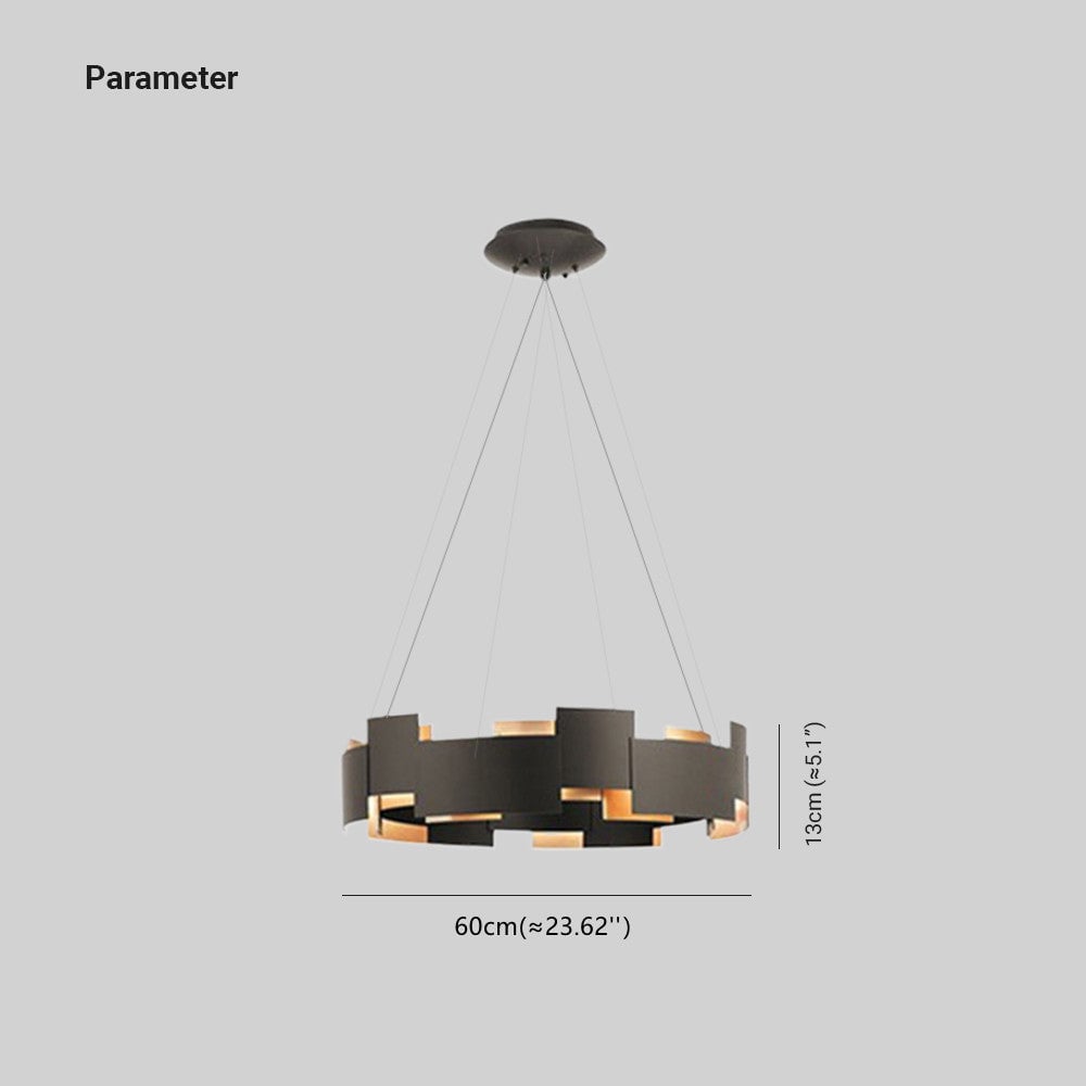 Evette Modern Ring Metal Pendant Lamp, Black - Lumpaz