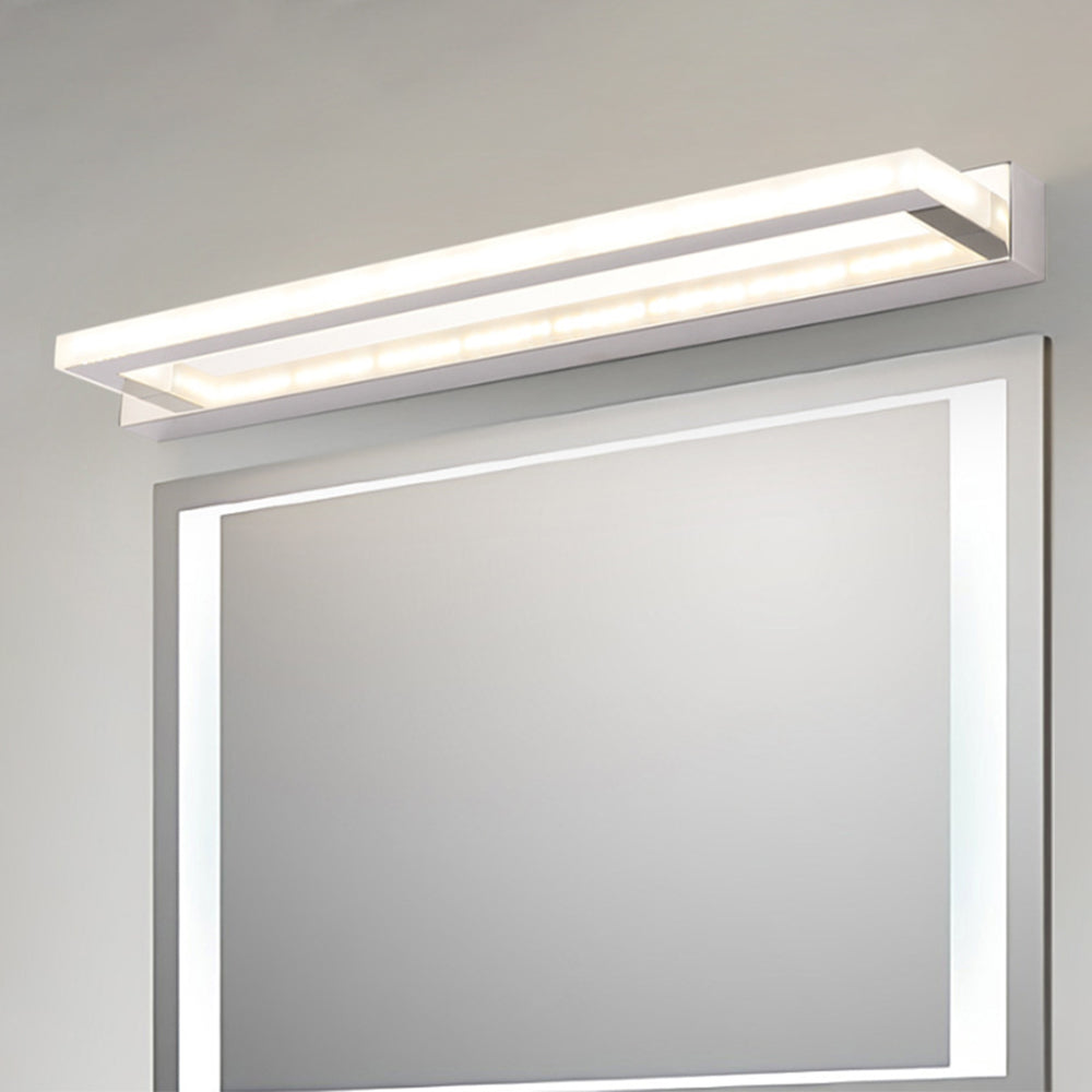Leigh Rectangular Led Mirror Front Vanity Wall Mount Light, Bathroom, White - Lumpaz