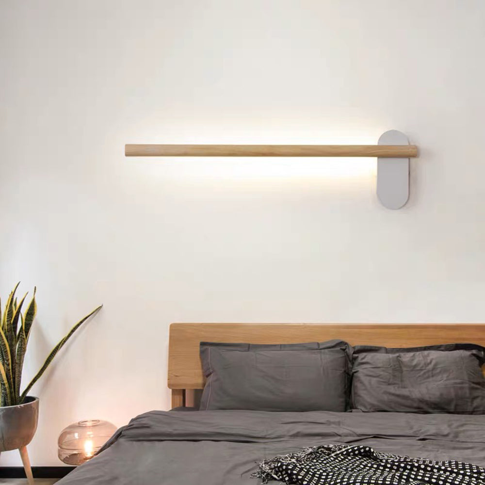 Ozawa Modern Linear Wood Wall Lamp In Living Room, Natural Light - Lumpaz