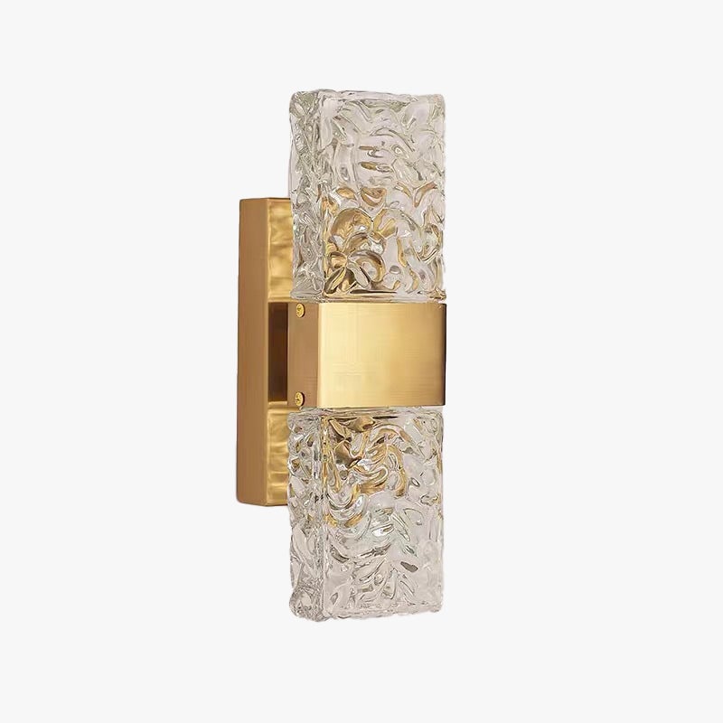 Kajetan Modern Rectangular Metal Wall Lamp, Gold - Lumpaz