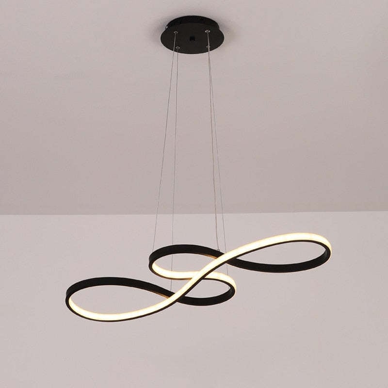 Modern Chandelier Linear Pendant Light Black Gold Dining Room - Lumpaz