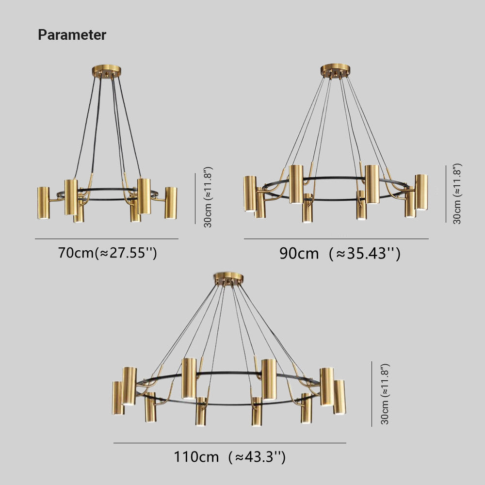 Weiss Modern Spotlight Metal Pendant Light, Gold - Lumpaz