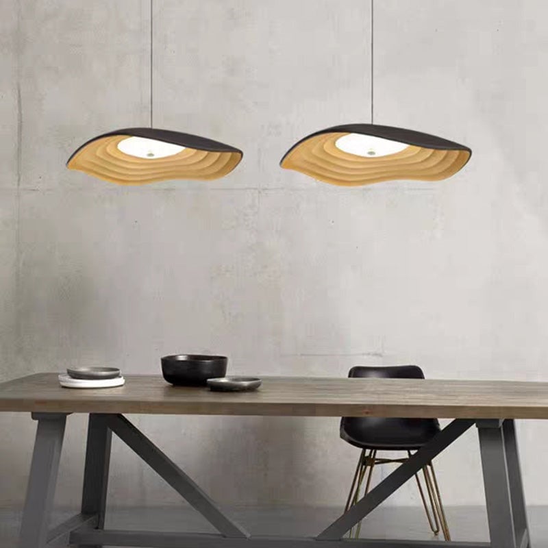 Carins Wabi-Sabi Resin LED Pendant Light, White/Orange/Black - Lumpaz