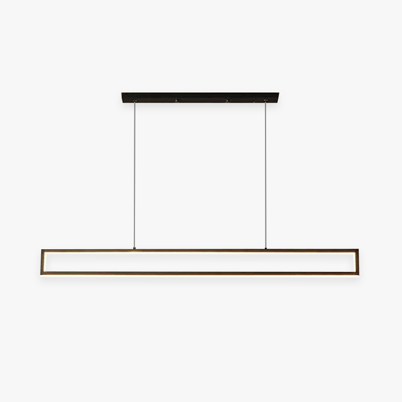 Edge Modern Metal Vertical Rectangular Pendant Light, Black - Lumpaz