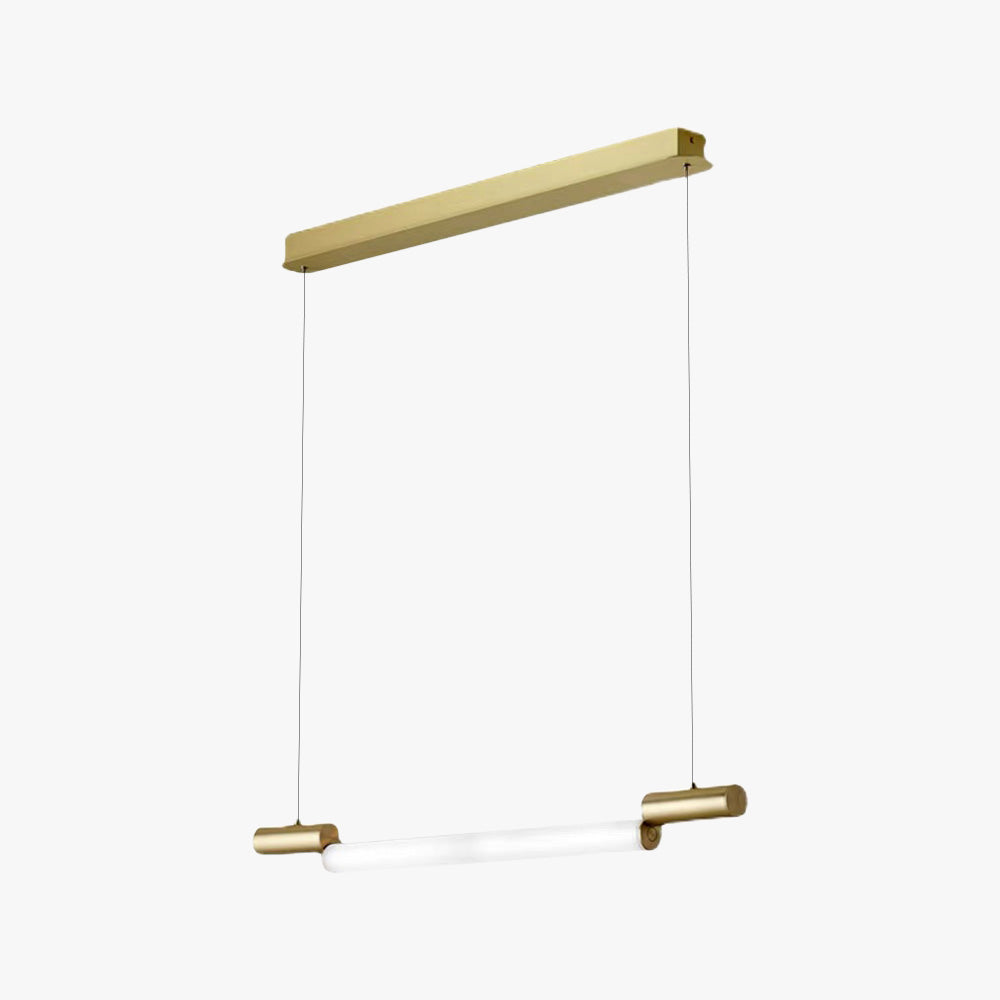 Edge Minimalist Linear Aluminium/PVC Pendant Light, Gold - Lumpaz