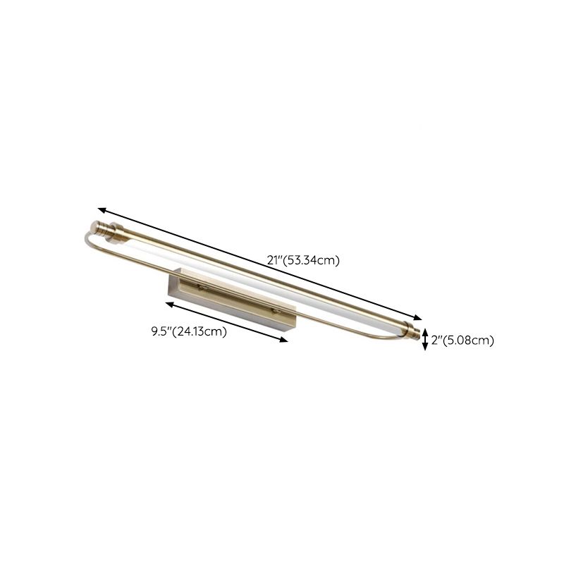 Leigh Modern Linear Metal Vanity Wall Lamp, Gold - Lumpaz