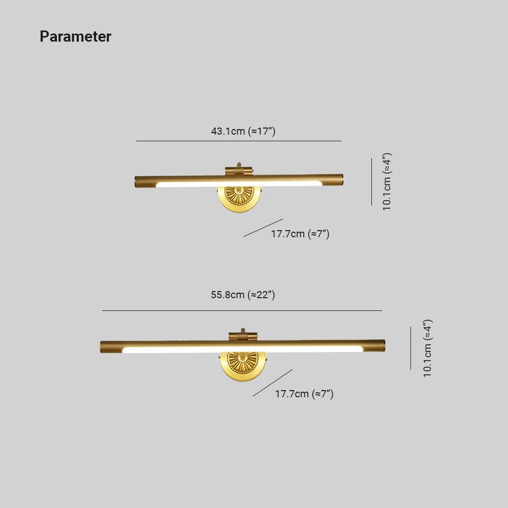 Eryn Modern Linear Vanity Wall Lamp, Gold, Bathroom - Lumpaz