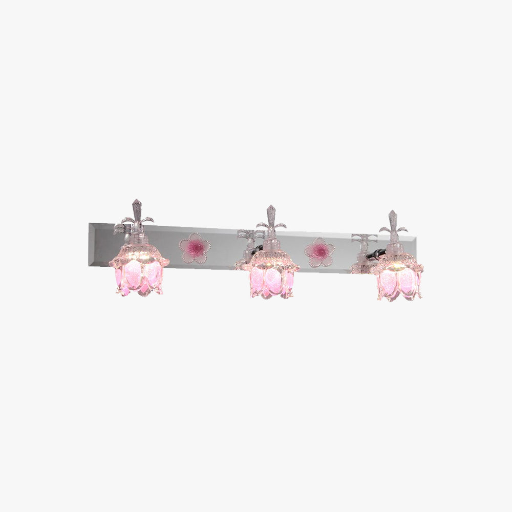 Félicie Modern Flower Vanity Wall Lamp, Pink, Bathroom - Lumpaz