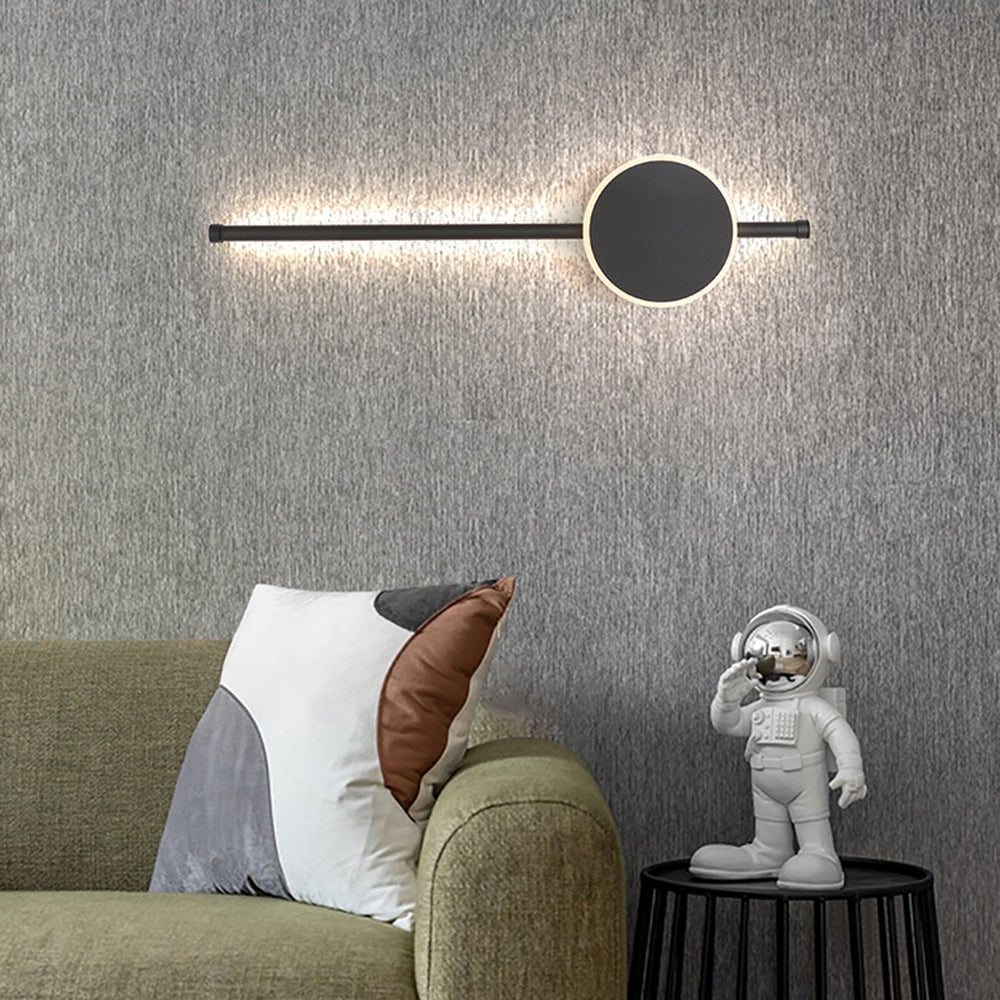 Edge Modern Round Linear Metal Wall Lamp, White/Black/Gold - Lumpaz