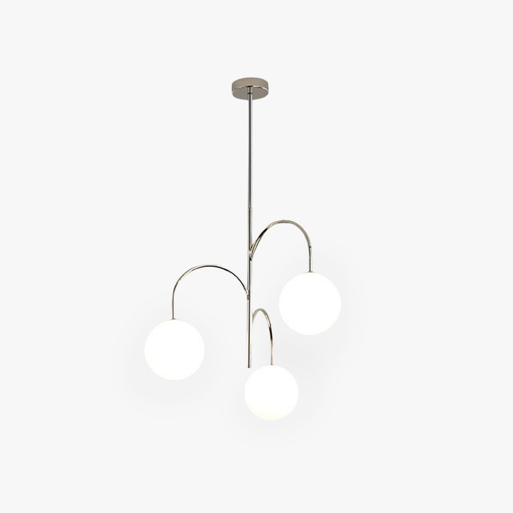 Valentina Bauhaus Modern Chrome Pendant Light, 3 Heads - Lumpaz