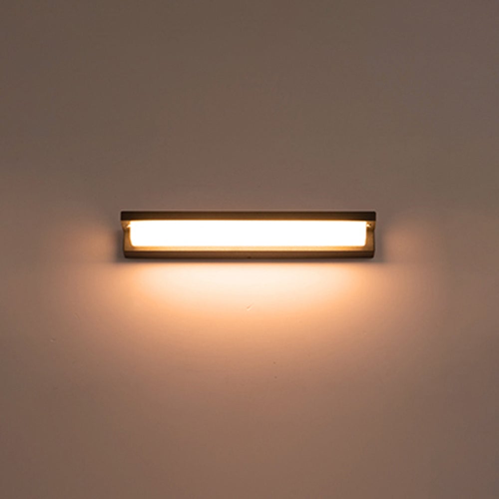 Orr Modern Rectangular Metal/Acrylic Outdoor Solar Wall Lamp, Black - Lumpaz