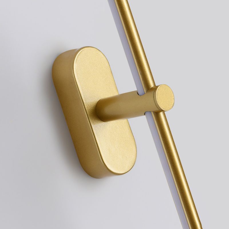 Leigh Minimalist Linear Metal/Acrylic Wall Lamp, White/Black/Gold - Lumpaz