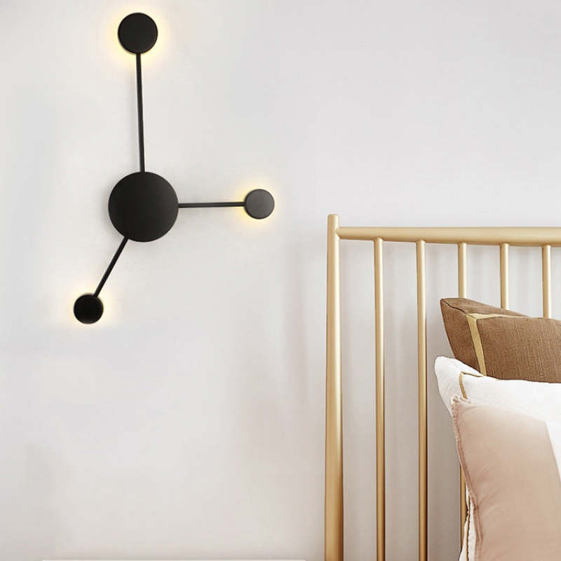 Emyr Modern Nordic Chessboard Metal Wall Lamp, Black - Lumpaz