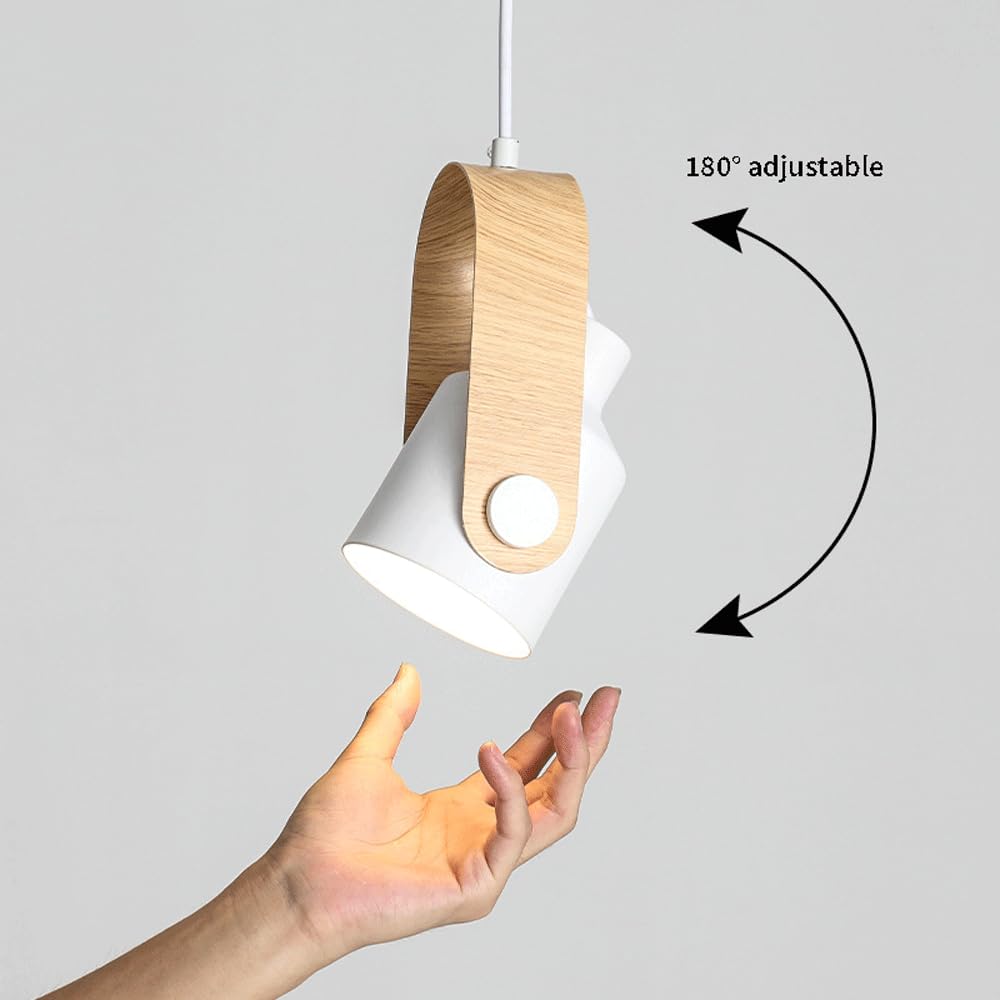 Morandi Modern Metal LED Pendant Light  White Orange Black Bedroom - Lumpaz