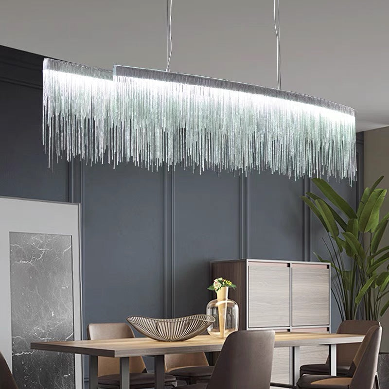 Marilyn Luxury Tassel Metal/Acrylic Pendant Light, Gold/Chrome - Lumpaz