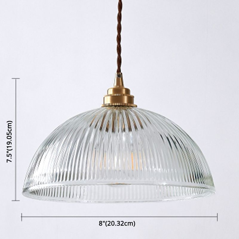 Alessio Simple Bowl Metal/Glass Pendant Light, Clear, Dining Room - Lumpaz