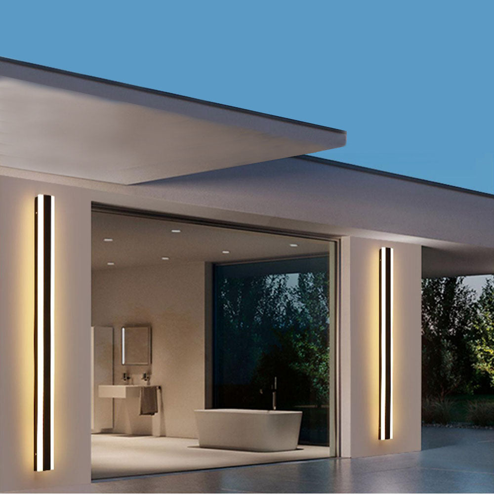 Orr Minimalist Hexagonal Ring With Shelf Metal Outdoor Wall Lamp, Black - Lumpaz