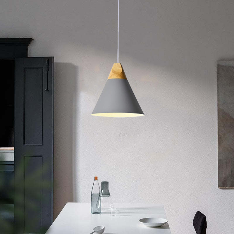 Morandi Multi-Shaped Wood And Metal Pendant Light, 6 Colors - Lumpaz