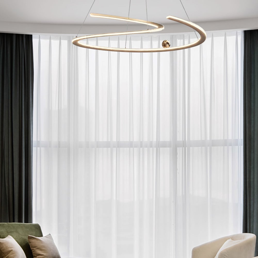 Minimalist Linear Metal Pendant Light,Gold - Lumpaz