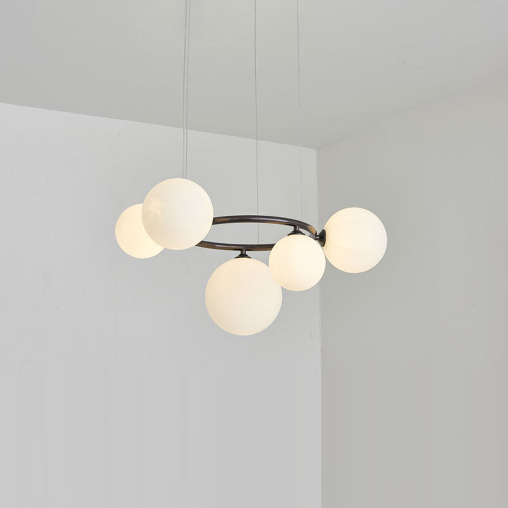 Valentina Modern Designe Wave Metal/Glass Pendant Light, White/Gold - Lumpaz