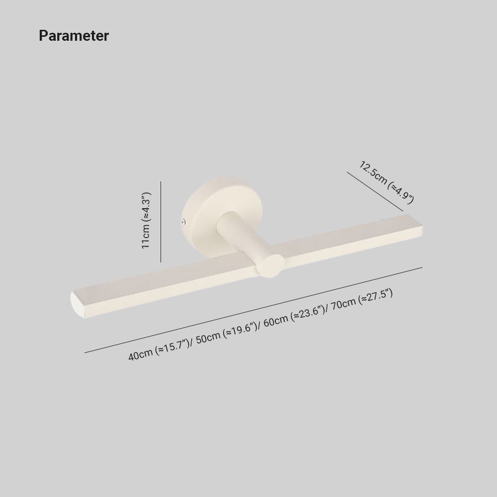 Leigh Minimalist Linear Acrylic Mirror Front Wall Lamp, White - Lumpaz