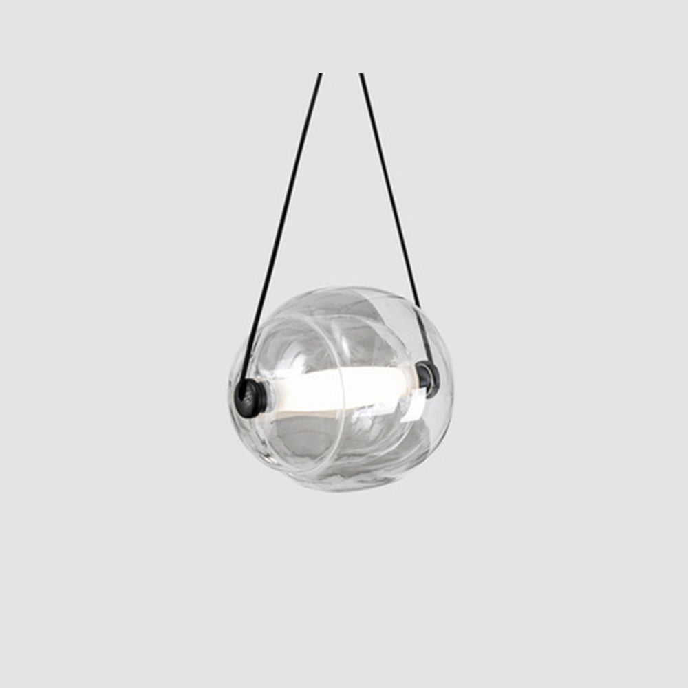 Hailie Modern Bubble Glass Pendant Light, Blue/Yellow/Pink/Smoky Gray/White/Clear - Lumpaz