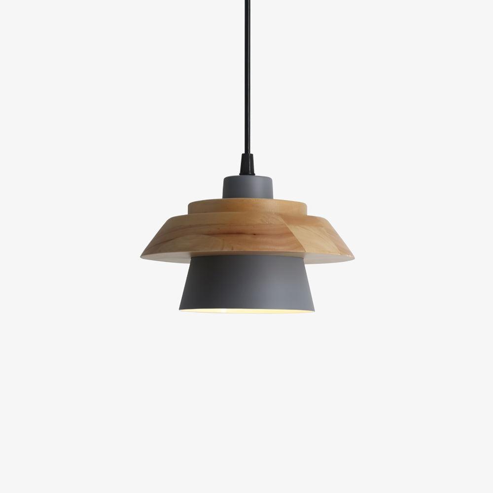Zaid Modern Glass/Wood Pendant Light, Multi Color - Lumpaz