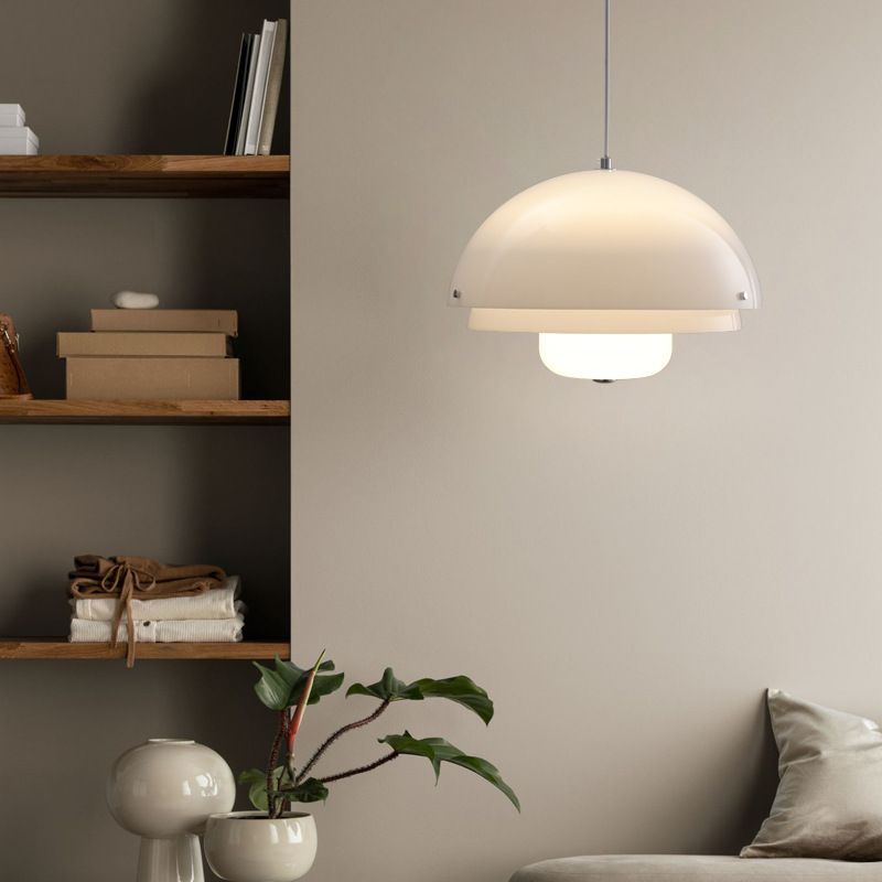 Hailie Dome Shape White Pendant Light - Lumpaz